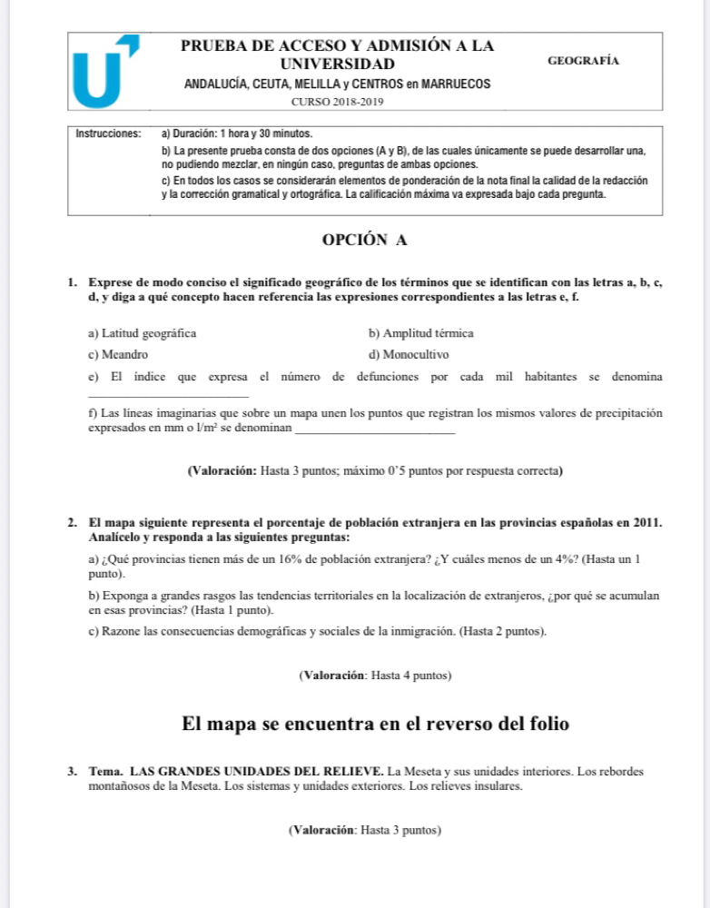 Necesito estos exámenes de selectividad resueltos
